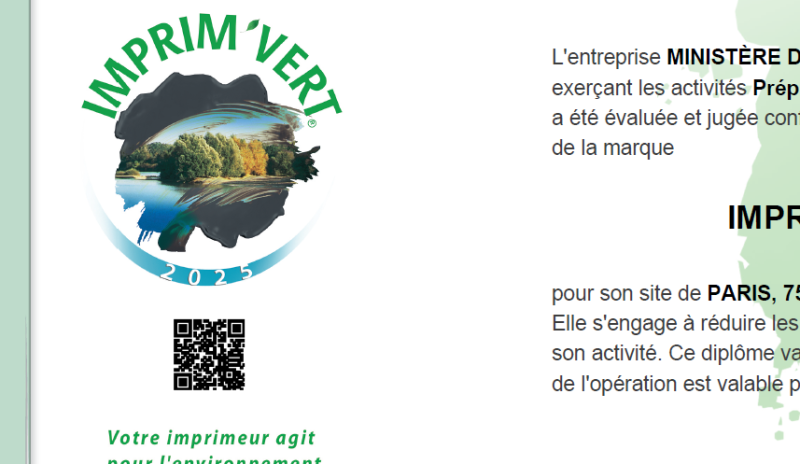 Diplôme imprimvert